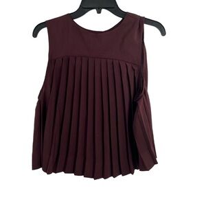 All Saints Burgundy Pleated Blouse